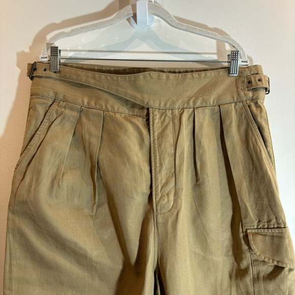 BANANA REPUBLIC Sz 14 Khaki Cargo Style Buckle Cinching Belt Twill Trousers - Picture 2 of 12